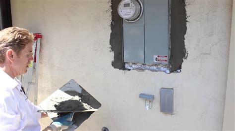 how to cut stucco for electrical box|how to install electrical through stucco.